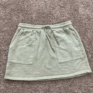 Madewell MWL Green Sweat Skirt Mini Athleisure Drawstring Pocket Size M
